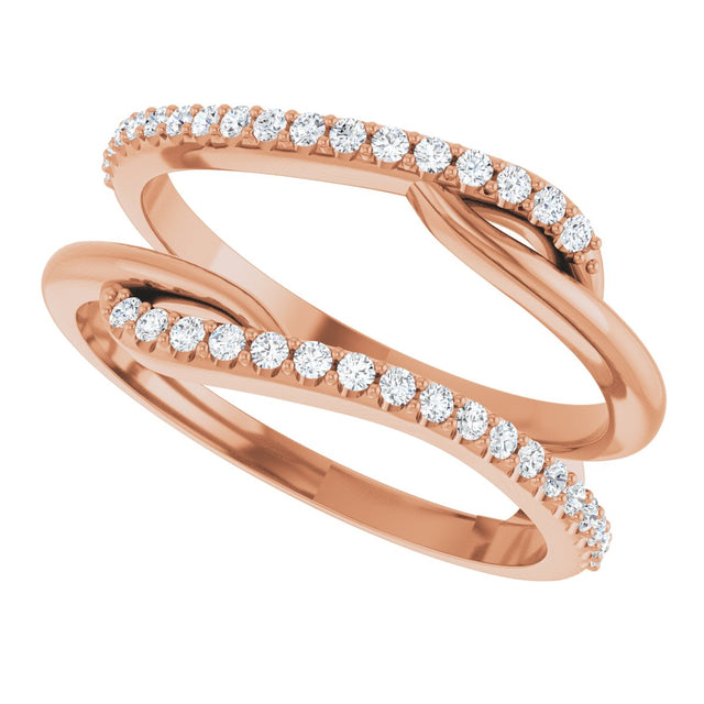 14K Gold Round Lab-Grown Diamond Ring Guard II - Rose Gold - view 5
