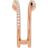 14K Gold Round Natural Diamond Ring Guard II - Rose Gold - view 4