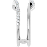 14K Gold Round Natural Diamond Ring Guard II - White Gold - view 4