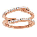 14K Gold Round Natural Diamond Ring Guard II - Rose Gold - view 3