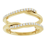 14K Gold Round Natural Diamond Ring Guard II - Yellow Gold - view 3