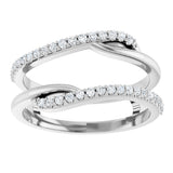 Platinum Round Natural Diamond Ring Guard II - view 3