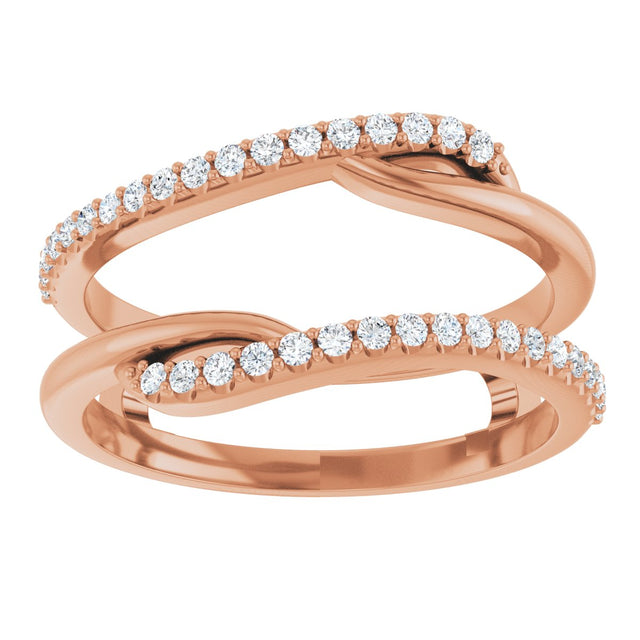 14K Gold Round Lab-Grown Diamond Ring Guard II - Rose Gold - view 3