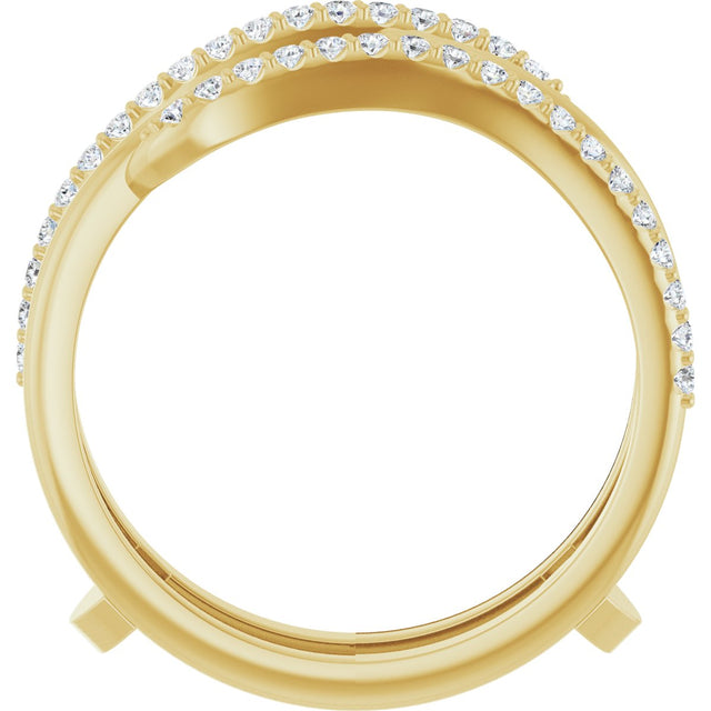 14K Gold Round Natural Diamond Ring Guard II - Yellow Gold - view 2
