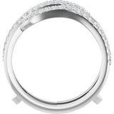 Platinum Round Natural Diamond Ring Guard II - view 2