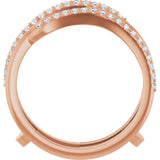 14K Gold Round Lab-Grown Diamond Ring Guard II - Rose Gold - view 2