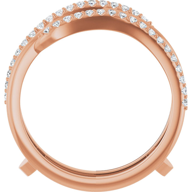 14K Gold Round Lab-Grown Diamond Ring Guard II - Rose Gold - view 2