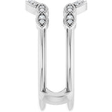 Platinum Round Lab-Grown Diamond Vintage-Inspired Ring Guard - view 4