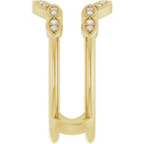 14K Gold Round Natural Diamond Vintage-Inspired Ring Guard - Yellow Gold - view 4