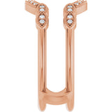 14K Gold Round Natural Diamond Vintage-Inspired Ring Guard - Rose Gold - view 4