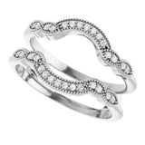 Platinum Round Lab-Grown Diamond Vintage-Inspired Ring Guard - view 5