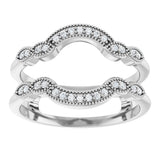 Platinum Round Lab-Grown Diamond Vintage-Inspired Ring Guard - view 3