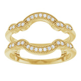 14K Gold Round Lab-Grown Diamond Vintage-Inspired Ring Guard - Yellow Gold - view 3