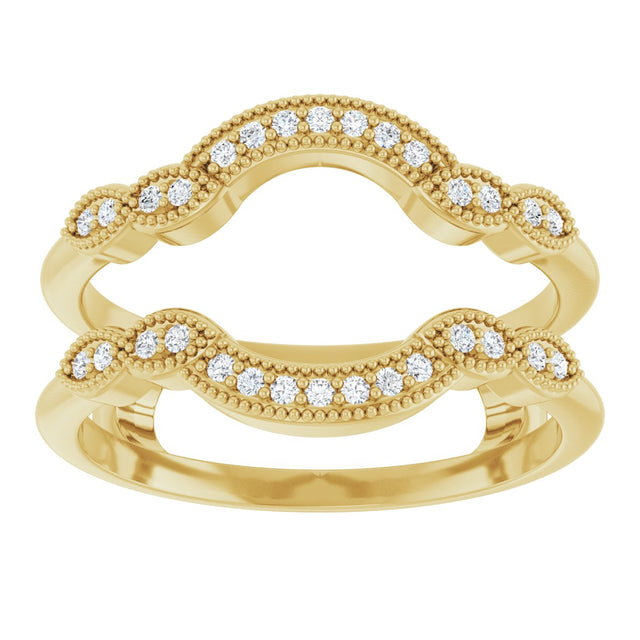 14K Gold Round Lab-Grown Diamond Vintage-Inspired Ring Guard - Yellow Gold - view 3