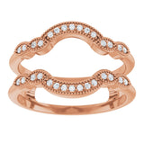 14K Gold Round Lab-Grown Diamond Vintage-Inspired Ring Guard - Rose Gold - view 3