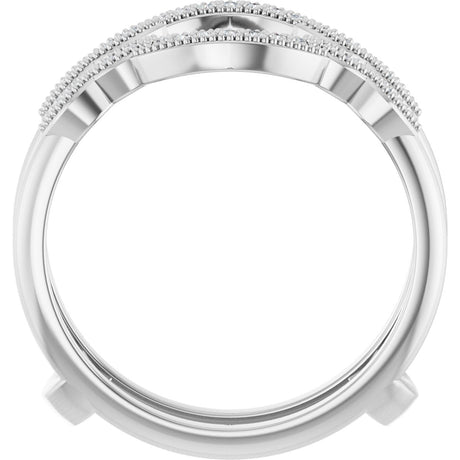 Platinum Round Lab-Grown Diamond Vintage-Inspired Ring Guard - view 2