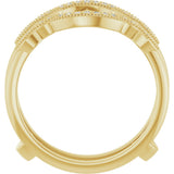 14K Gold Round Natural Diamond Vintage-Inspired Ring Guard - Yellow Gold - view 2