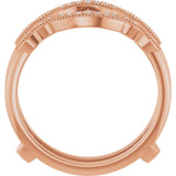 14K Gold Round Lab-Grown Diamond Vintage-Inspired Ring Guard - Rose Gold - view 2