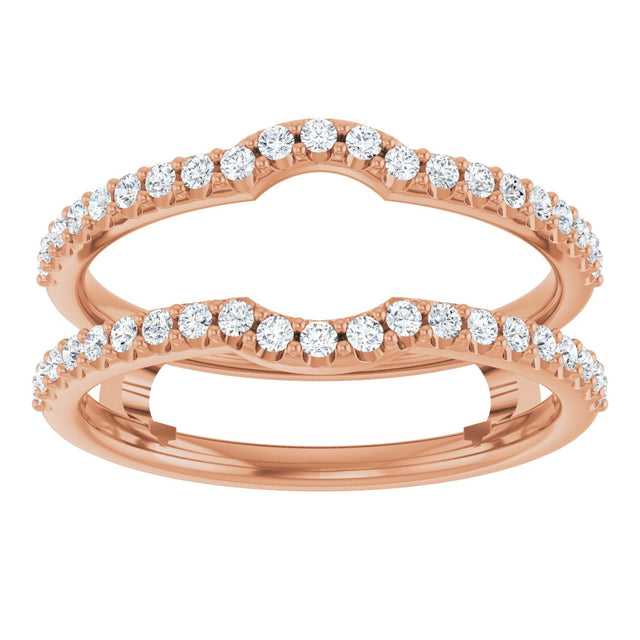 14K Gold Natural Diamond Ring Guard - Rose Gold - view 3