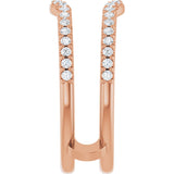 14K Gold Natural Diamond Ring Guard - Rose Gold - view 4