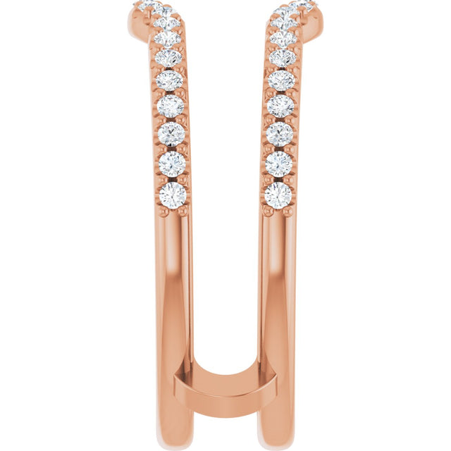 14K Gold Natural Diamond Ring Guard - Rose Gold - view 4