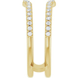 14K Gold Natural Diamond Ring Guard - Yellow Gold - view 4