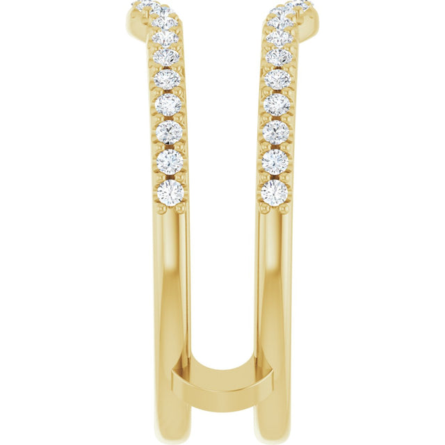 14K Gold Natural Diamond Ring Guard - Yellow Gold - view 4