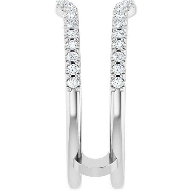Platinum Natural Diamond Ring Guard - view 4