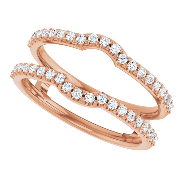 14K Gold Natural Diamond Ring Guard - Rose Gold - view 5