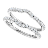 14K Gold Natural Diamond Ring Guard - White Gold - view 5