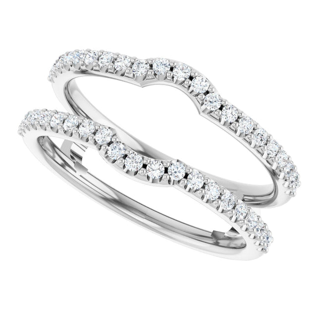 14K Gold Natural Diamond Ring Guard - White Gold - view 5