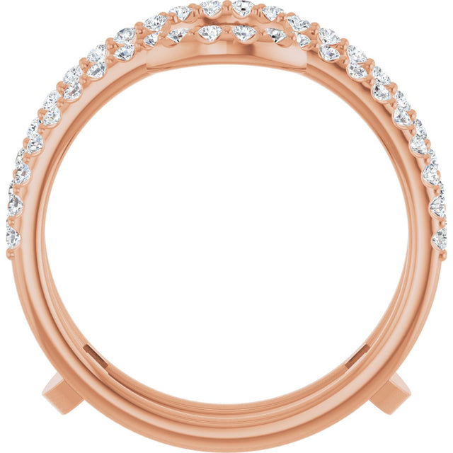 14K Gold Natural Diamond Ring Guard - Rose Gold - view 2