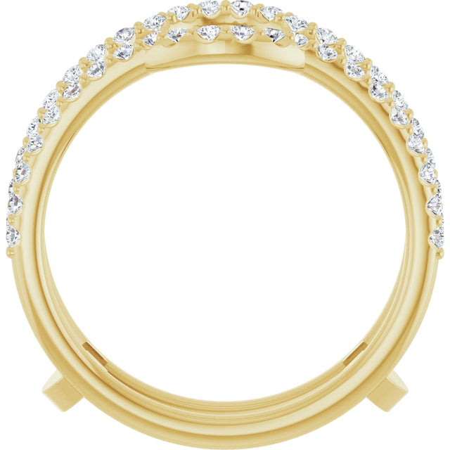 14K Gold Natural Diamond Ring Guard - Yellow Gold - view 2
