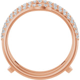 14K Gold Natural Diamond Ring Guard - Rose Gold - view 2