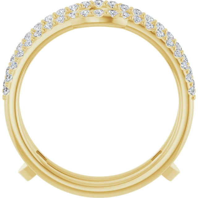 14K Gold Natural Diamond Ring Guard - Yellow Gold - view 2