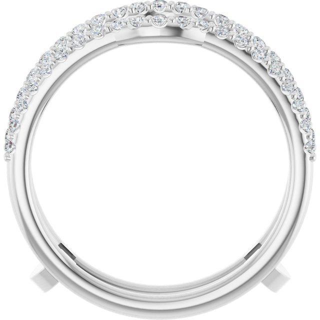 Platinum Natural Diamond Ring Guard - view 2