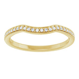 14K Gold Round Natural Diamond Contour Band – 1mm Stones - Yellow Gold - view 3