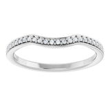 Platinum Round Natural Diamond Contour Band – 1mm Stones - view 3
