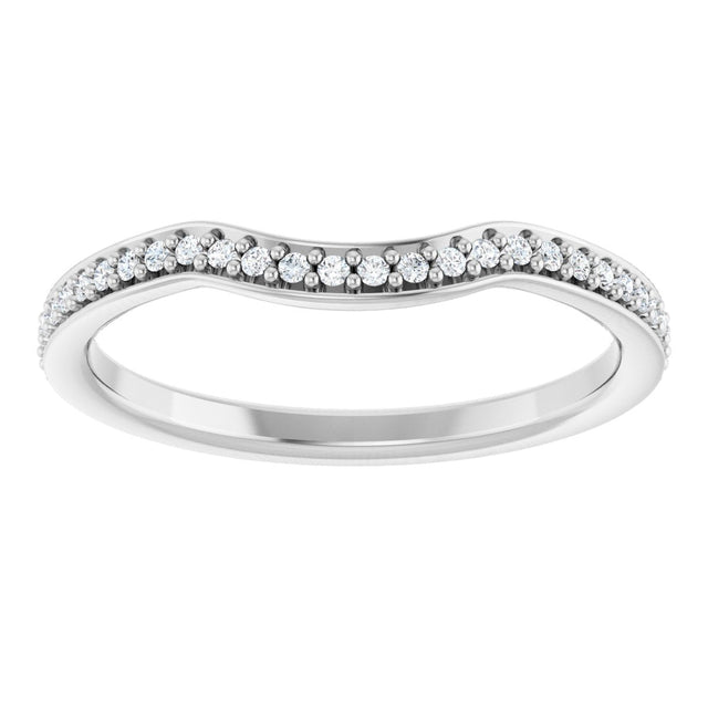 Platinum Round Natural Diamond Contour Band – 1mm Stones - view 3