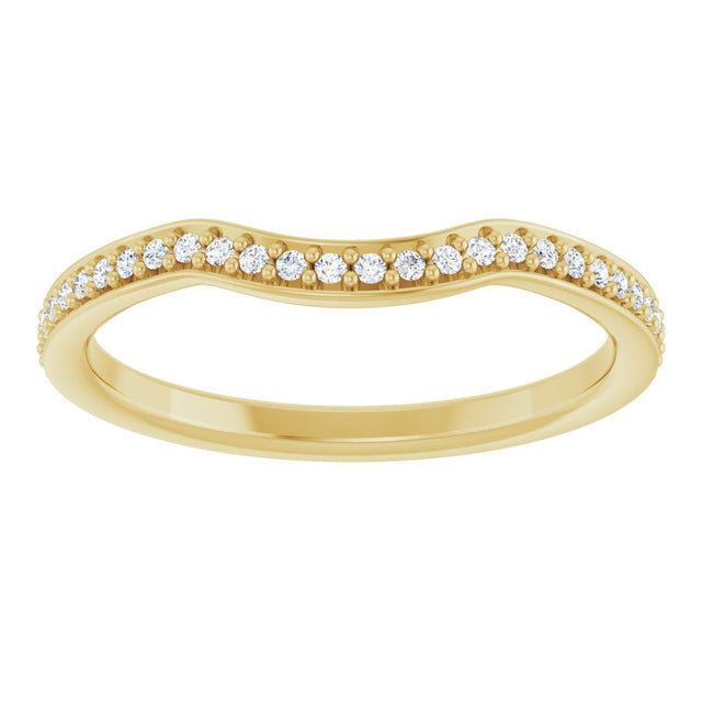 14K Gold Round Lab-Grown Diamond Contour Band – 1mm Stones - Yellow Gold - view 3