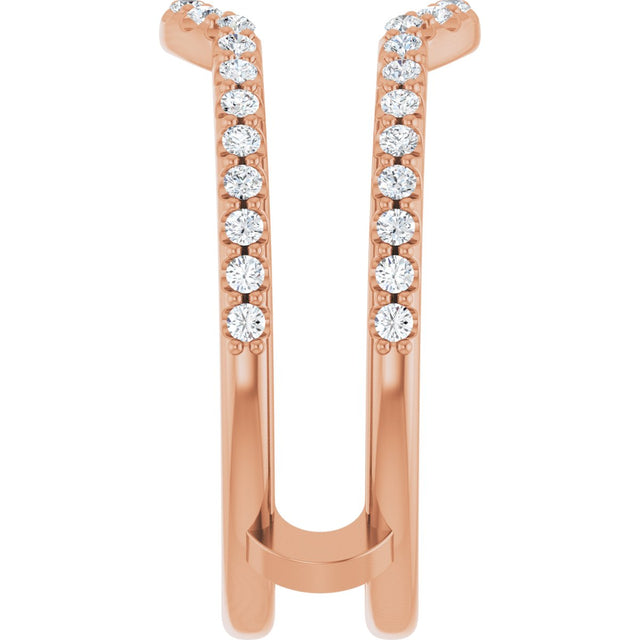 14K Gold Natural Diamond Ring Guard - Rose Gold - view 4