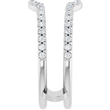 14K Gold Lab-Grown Diamond Ring Guard - White Gold - view 4