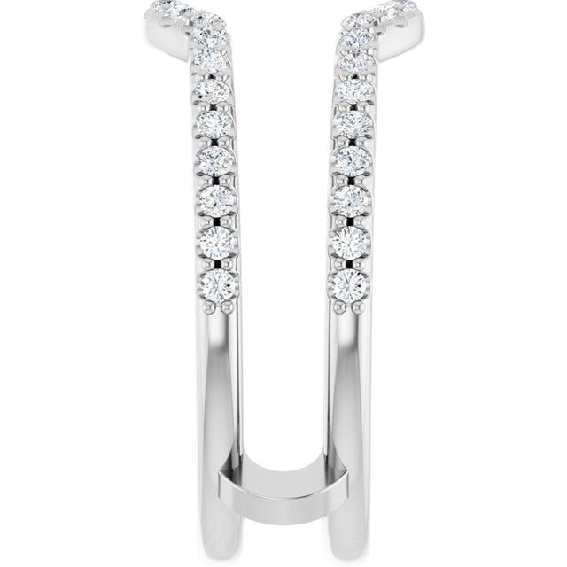 Platinum Natural Diamond Ring Guard - view 4