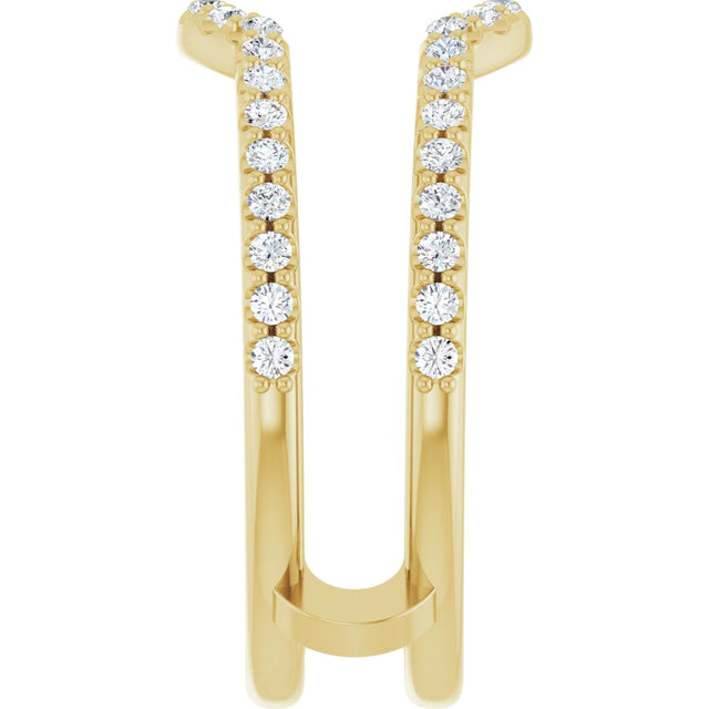 14K Gold Lab-Grown Diamond Ring Guard - Yellow Gold - view 4