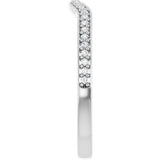 Platinum Round Natural Diamond Contour Band – 1mm Stones - view 4