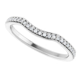 Platinum Round Natural Diamond Contour Band – 1mm Stones - view 5