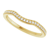 14K Gold Round Lab-Grown Diamond Contour Band – 1mm Stones - Yellow Gold - view 5