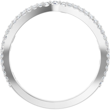 Platinum Round Natural Diamond Contour Band – 1.5mm Stones - view 2