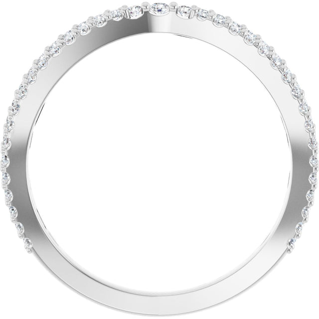 Platinum Round Natural Diamond Contour Band – 1.5mm Stones - view 2