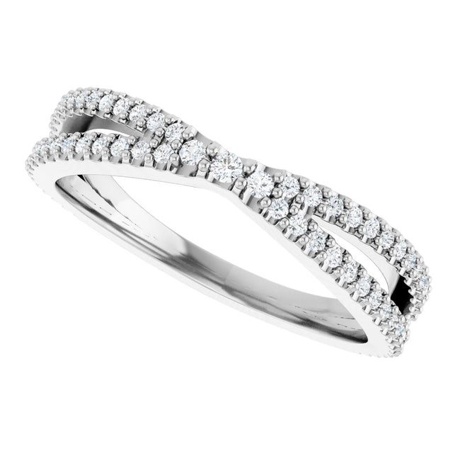Platinum Round Natural Diamond Contour Band – 1.5mm Stones - view 5